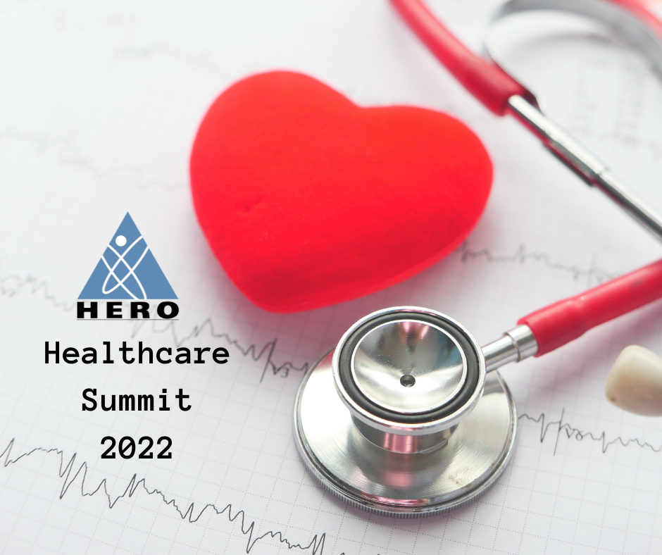 heart and stethoscope photo with text HERO Healthcare Summit 2022
